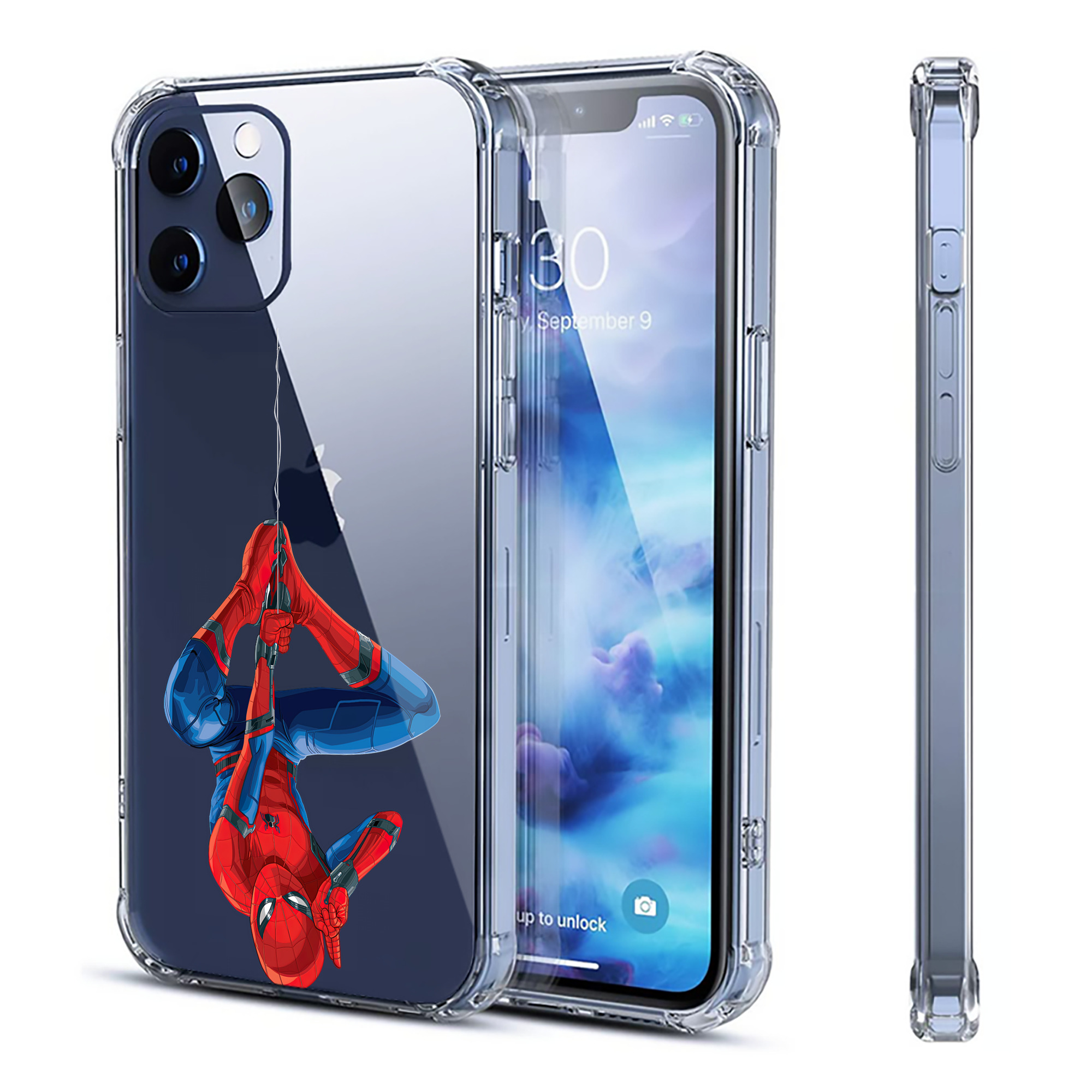 （画像用） Spider Man スパイダーマン 【iPhone 12シリーズ対応】透明スマホケース（クリアソフトケース）